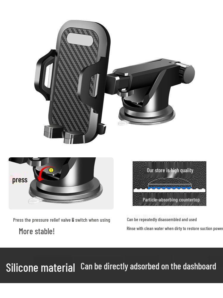 L6F Car Phone Holder: Suction Cup Mount for Dashboard, Windshield & Console