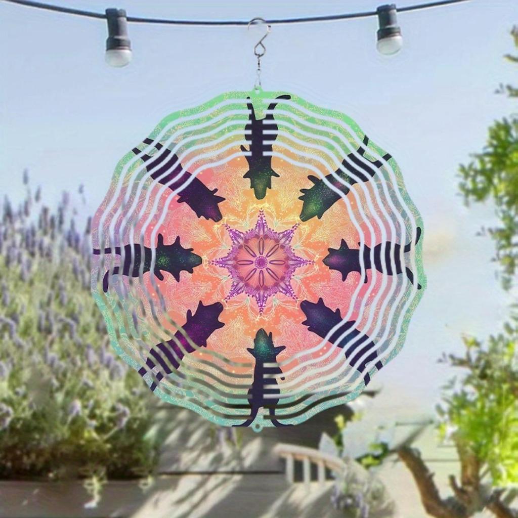 10 Inch Rotating Metal Wind Chime with 360 Degree Hook Vibrant Starburst Design for Outdoor Garden Balcony Lawn Decor All Seaso