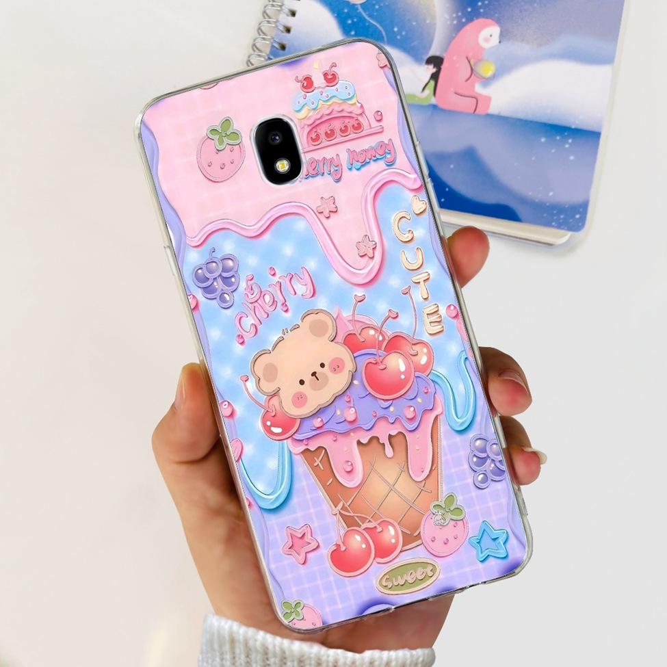 Case For Samsung J3 J5 J7 2017 Cover Cute Cartoon Cat Fashion Flowers Back Cover For Samsung Galaxy J7 2017 Phone Case
