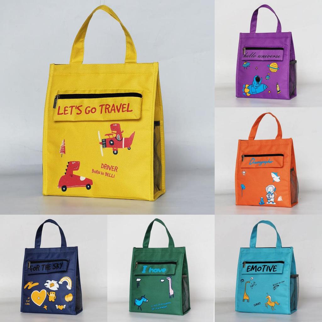 Cartoon Style Insulated Lunch Bag With Oxford Fabric Cool Keep For School And Work