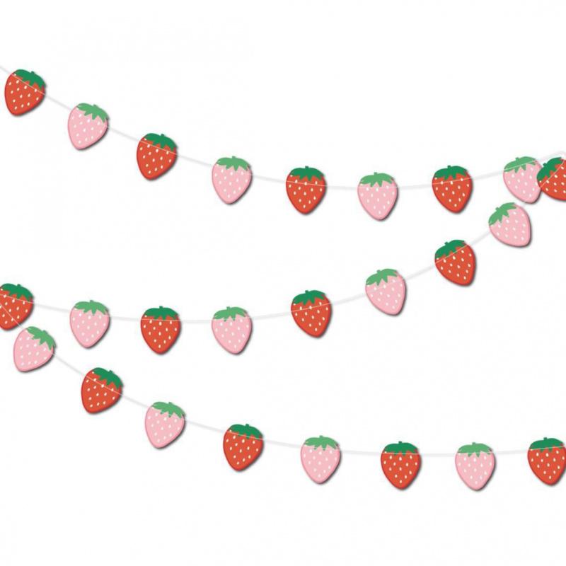 1PC New Fruit Strawberry Pineapple Paper Skewers Hawaiian Decoration Garland Children's Day Birthday Party Background Setup