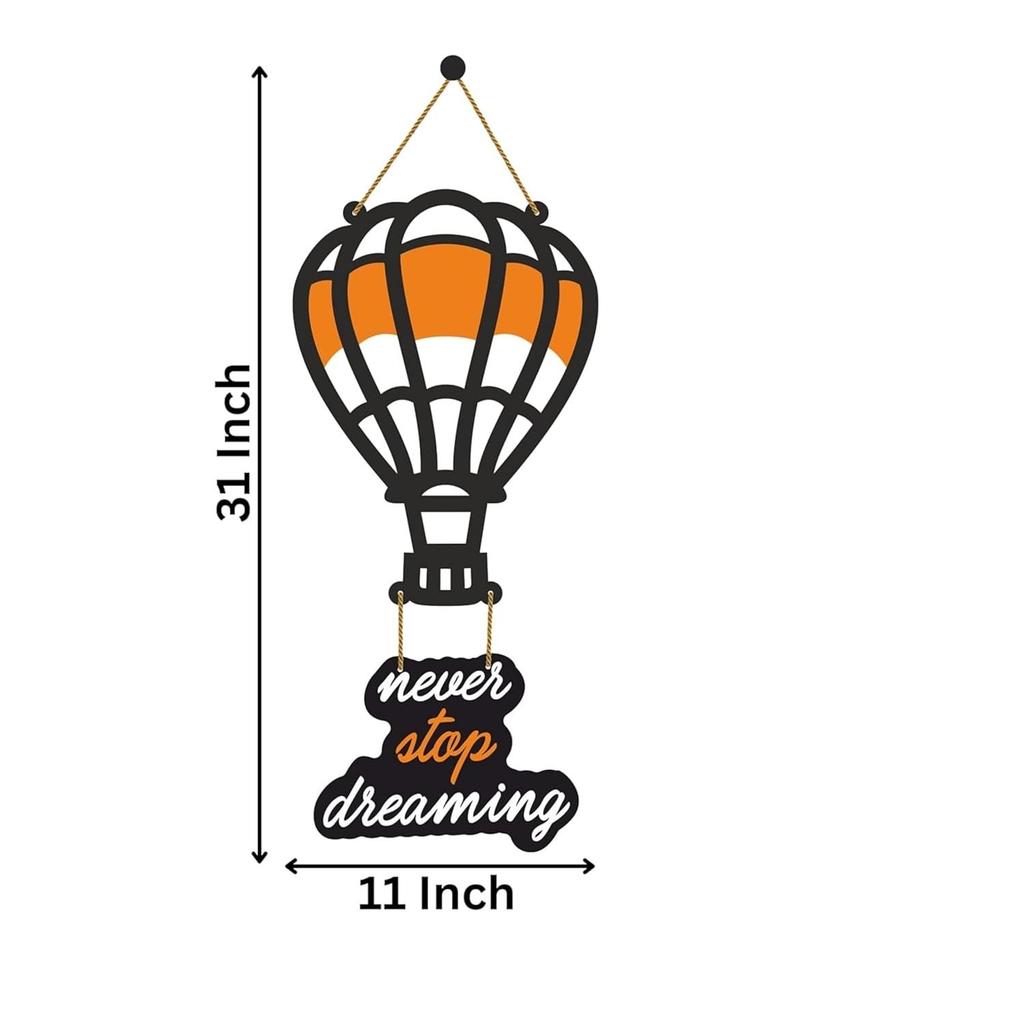 Decorative Wall Hanging Wooden Art Decoration Item for Home | Office | Living Room | Bedroom | (AirBalloon)