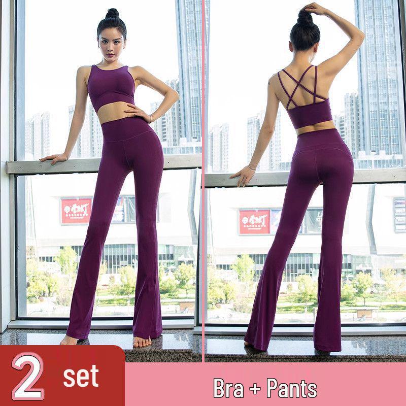 Women's High-Value Fashionable Yoga Set with Padded Bra and Stylish Back Tank - Perfect for Training, Running, and Fitness