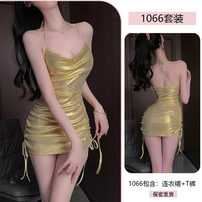 Sexy nightclub Hot Girl dress, feminine charm, backpack-butt revealing uniform, tempting, no-take off, erotic underwear 1066