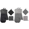 Silicone Oven Gloves Set Heat Resistant Oven Mitts Easy To Use Pots Holder Set