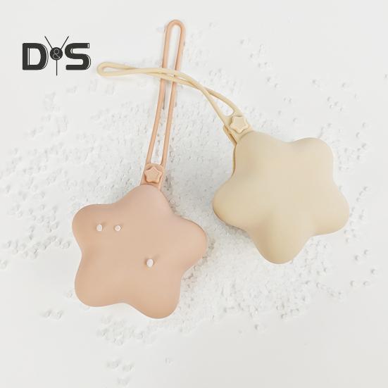 Star Shaped Pacifier Holder Case with Hanging Rope Food Grade BPA Free Portable Silicone Pacifier Protector Case