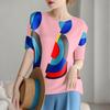 ZANZEA Women Casual Round Neck Loose Half Sleeve Print Blouse