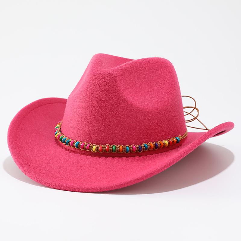 Men's and women's curled brim, ethnic style top hat, European and American French jazz hat, British style warped edge cowboy hat, men's and women's ha