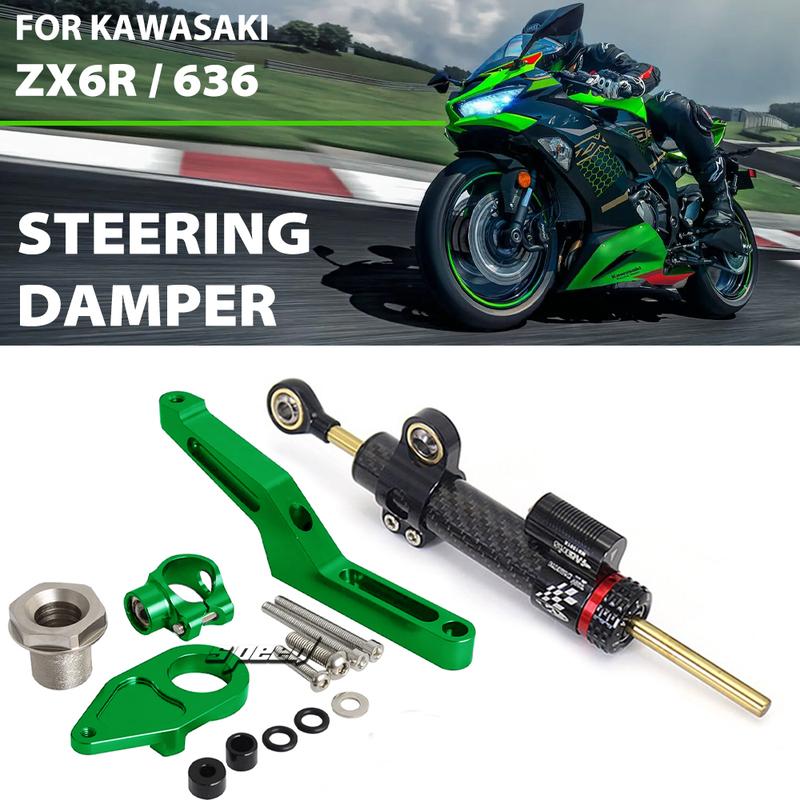 ZX-6R 2024 Steering Dampers Motorcycle Accessories Steering Damper Stabilizer For KAWASAKI NINJA ZX-6R 2009-2024 2025