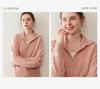 Women's Heavyweight Cashmere Dotted Knit Cardigan - High Neck, Long Sleeve, Zipper, Warm, Loose, Comfortable