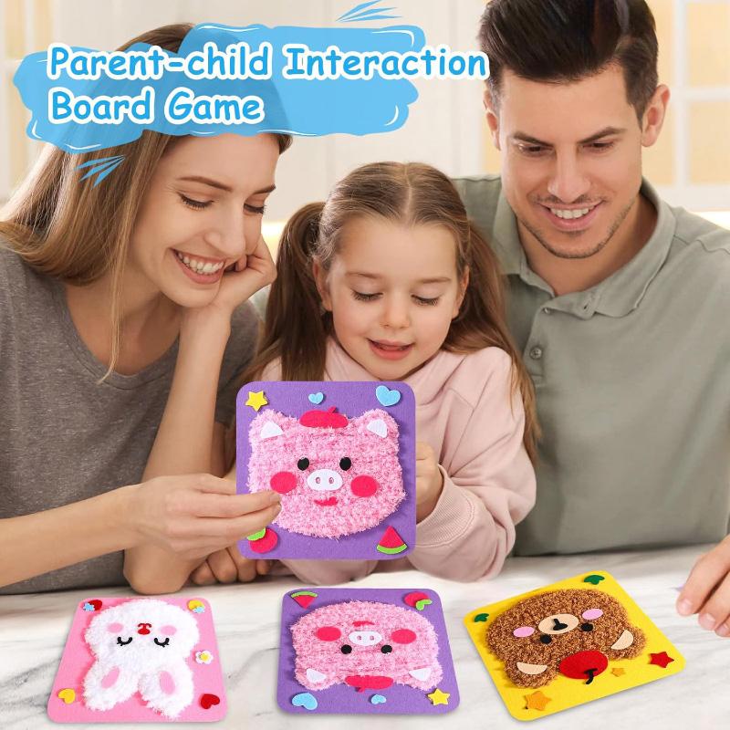 DIY Cartoon Tier Stickerei Puppen Kits Spaß Vliesstoff Einfädeln Nähbretter Kinder Kinder Handgemachte Bastelarbeiten Spielzeug Geschenke