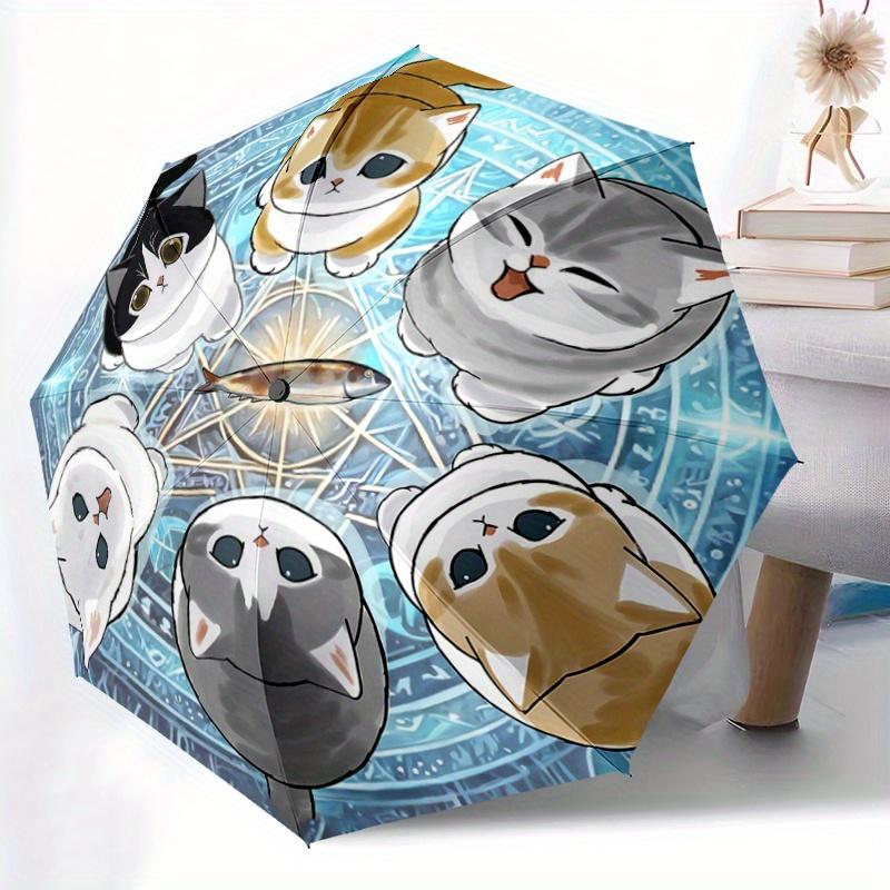 1pc Six Cute Kittens Automatic Opening and Closing Umbrella - Small Umbrella Suitable for Various Occasions, Portable 3-Fold Small Umbrella