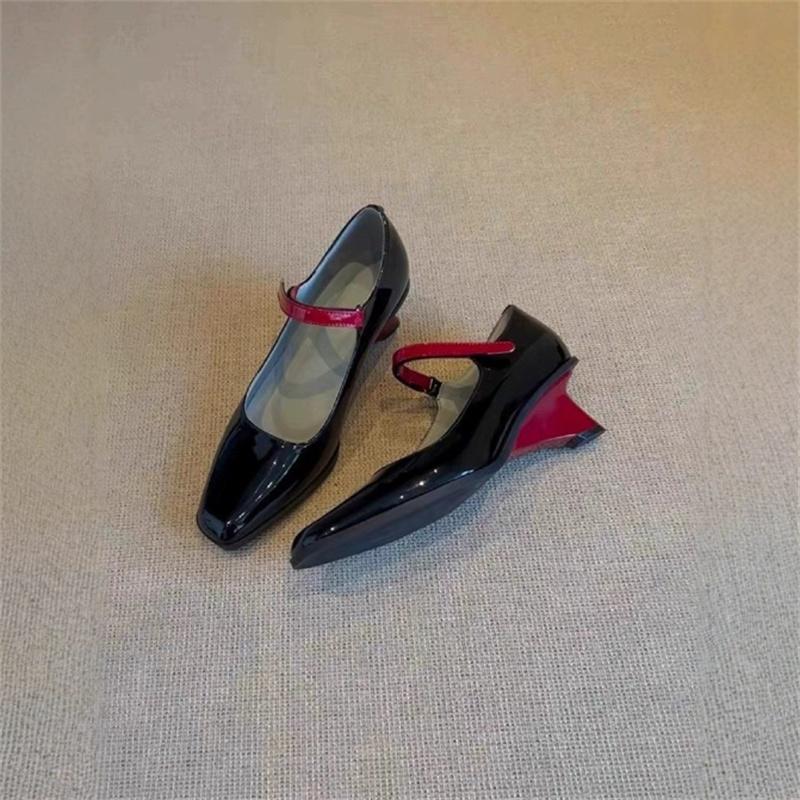 Women's Mary Janes Shoes New High Quality Pumps Unique High Heels Dress Shoes Square Toe Shallow Buckle Strap Women's Shoes
