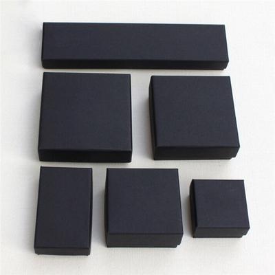 1 Stück schwarze Kraftpapier-Schmuckschatulle für Halskette, Armband, Ring