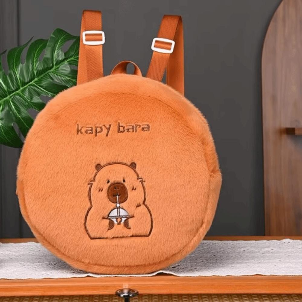 

Storage Capybara Plush Toy Backpack Large Capacity Capibala Plush School Bag Kids Playing Supplies Style B