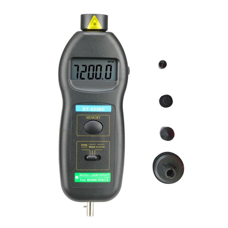 AD23-1 PCS DT2236C Speed Detector Meter Laser Tachometer As Shown LED Digital Optical Contact Tachometer Detector Meter