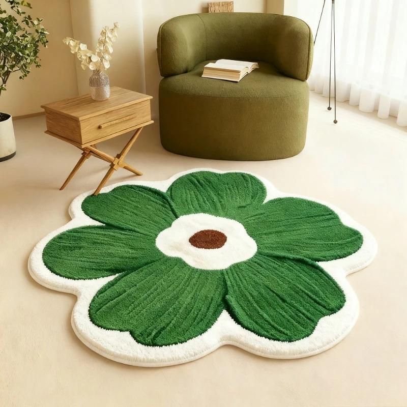 Flower Pattern Bedroom Decor Plush Carpet Fluffy Soft Carpets for Living Room Thick Washable Lounge Floor Mat Home Anti-slip Rug