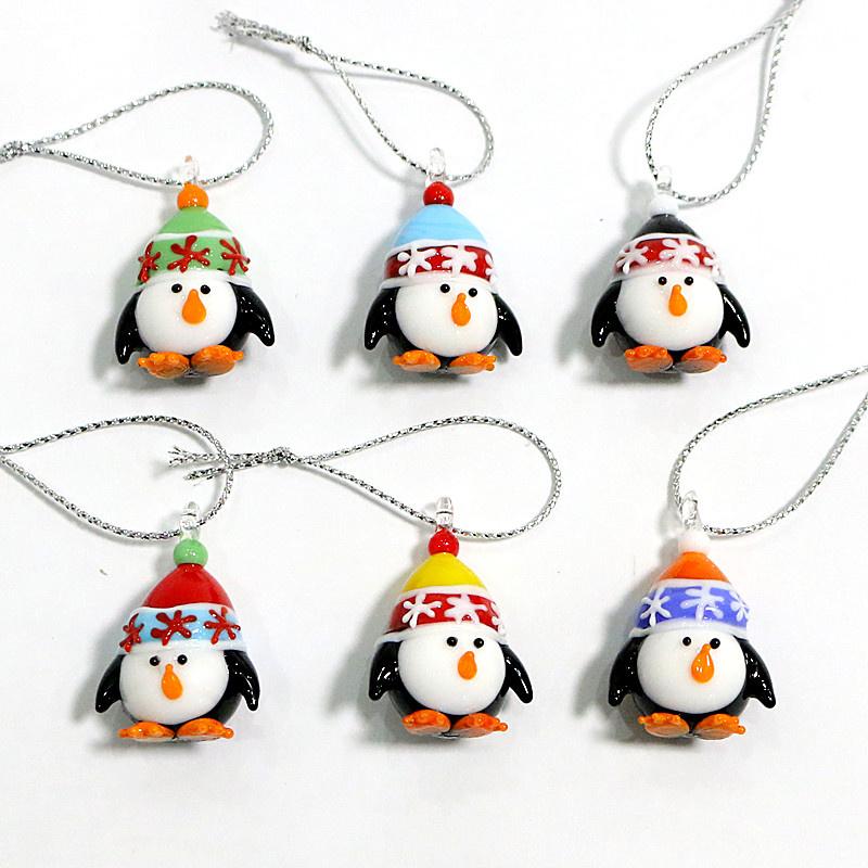 Mini Handmade Glass Christmas Tree Art Figurines Ornaments Colorful High Grade Cute Pendant Xmas Hanging Decor Charm Accessories