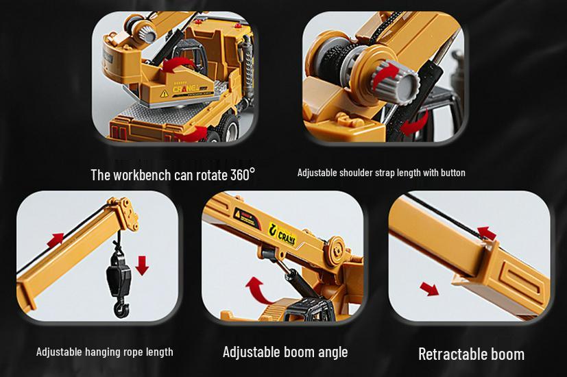 Douyin Alloy Children's Crane & Excavator: Inertial Sound & Light Mixer Truck Model