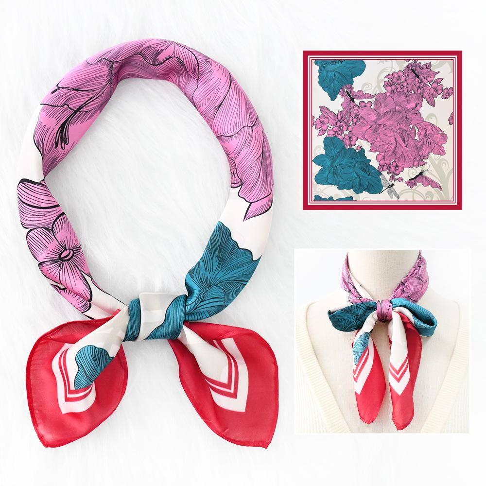 

Женский новый модный шелковый шарф с имитацией атмосферы, защитный шарф для шеи, весна, лето, осень, квадратный шарф 70*70CM