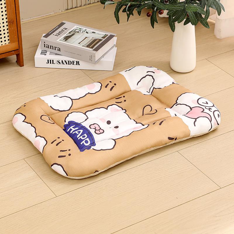 Pet Mat Suitable for All Seasons Breathable Soft Comfortable Cotton Pad Washable Anti Slip Wear-resistant Pet for Both Cats and Dogs Sleeping Bed