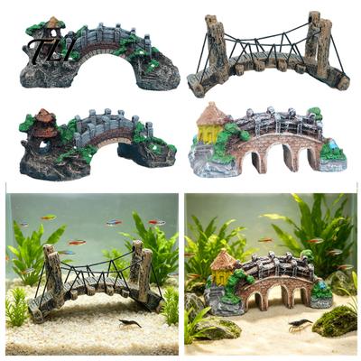 Fish Tank Decoration Aquarium Bridge Ornament, Arch Miniature Decor, Non-Toxic Accessories Mini Model for Terrarium, Fairy Garden Decorative