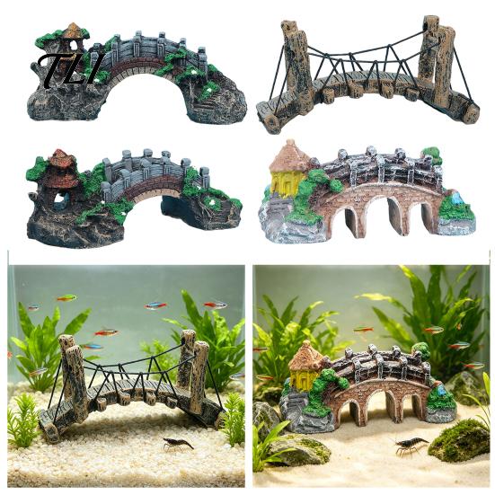 Fish Tank Decoration Aquarium Bridge Ornament, Arch Miniature Decor, Non-Toxic Accessories Mini Model for Terrarium, Fairy Garden Decorative