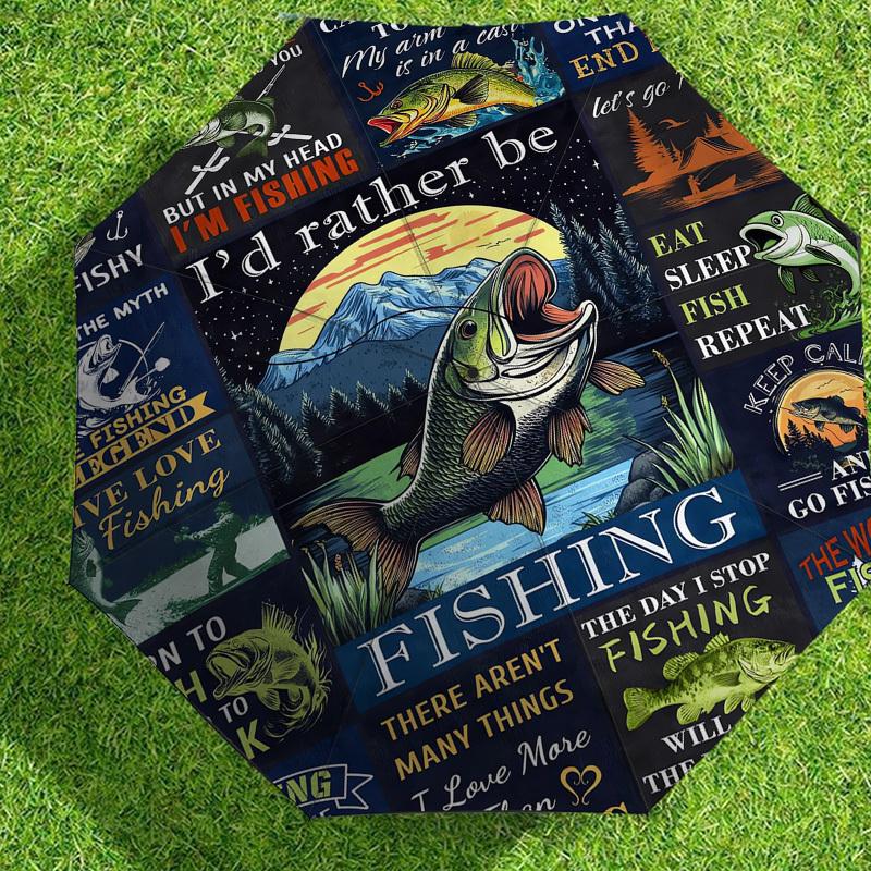 1pc Fishing Legend Pattern Umbrella Design Automatic Opening and Closing Umbrella, High-quality Travel Umbrella, C1128061
