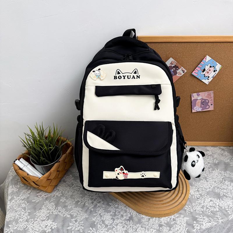 Schoolbag schoolbag female ins cute junior high school students versatile contrasting color backpack simple small fresh casual large capacity backpack