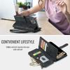 Leather Zipper Purse Phone Case for iPhone 17 Air 16E 16 15 14 12 13 11 Pro Max XS XR 8 7 Plus Flip Card Lanyard Wallet Cover