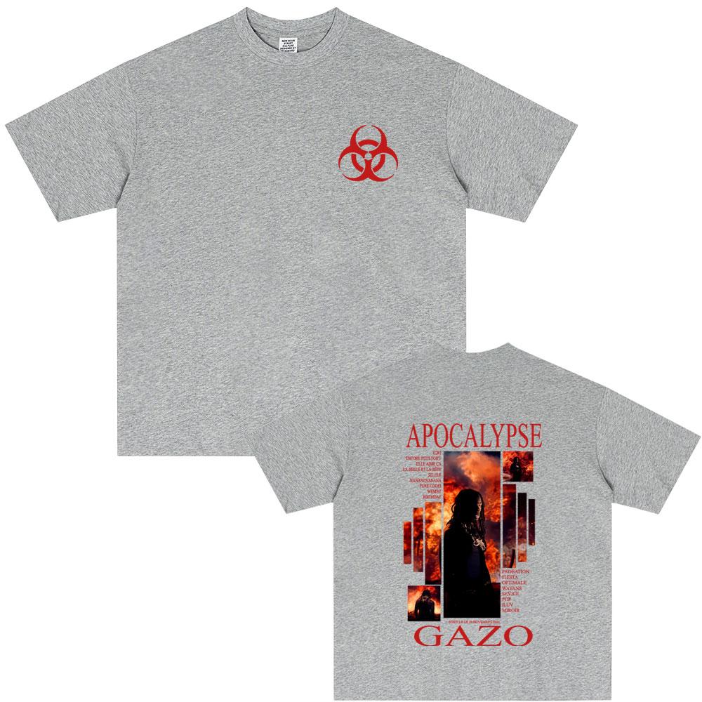 

Rapper Gazo APOCALYPSE Album Tshirt Unisex Women Hip Hop Fashion Pop Music Streetwear Male Casual Oversized Short Sleeve T Shirts S