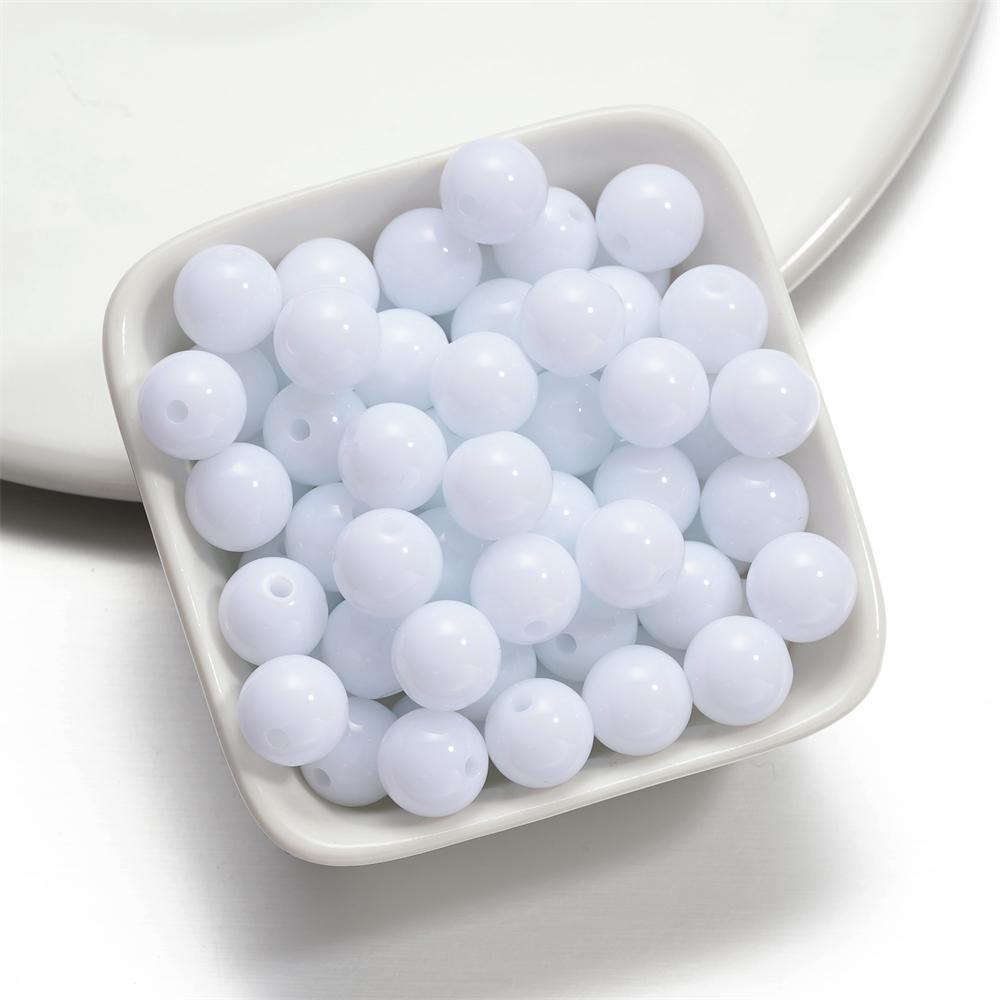 

10-100pcs/lot White Acrylic Round Bead Charm Spacer Loose Beads for DIY Necklace Bracelet Earring Jewelry Making Supplies 4-12mm 6mm x 30pcs белый