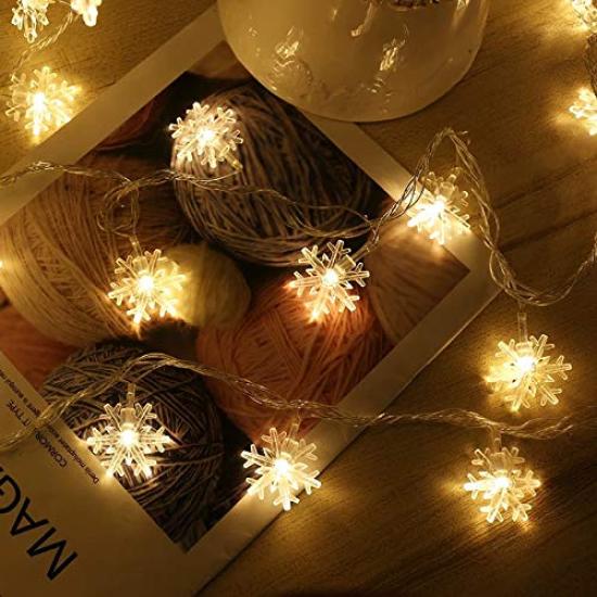 LIHAO Christmas Tree Light Ornaments, 10m, 80 Bulbs, Illumination, LED Tree Lights, Christmas Lights, Snowflakes, Snowflakes, Christmas Ornaments,