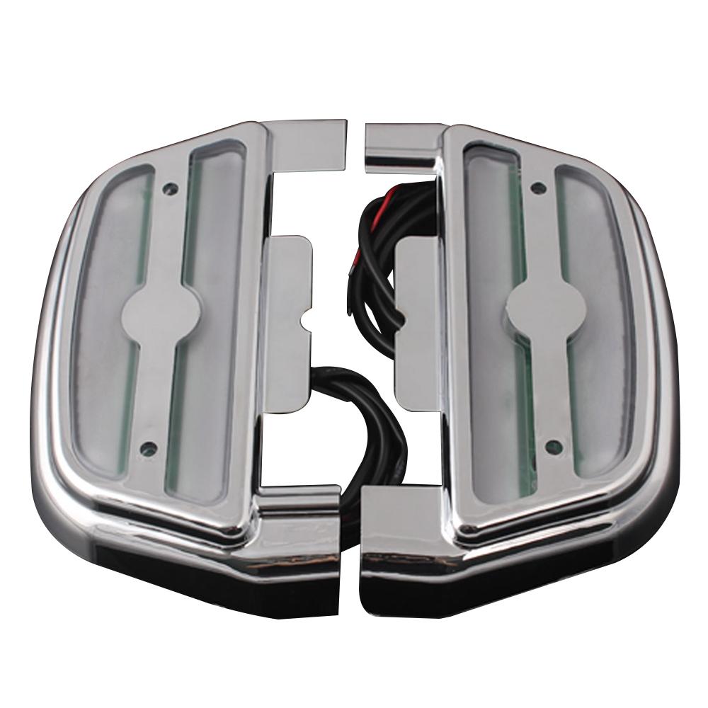 Motorcycle Accessory LED Light Rear Foot Rests Passenger Footboard Floorboard Covers For Harley Davidson Touring Glide Trike