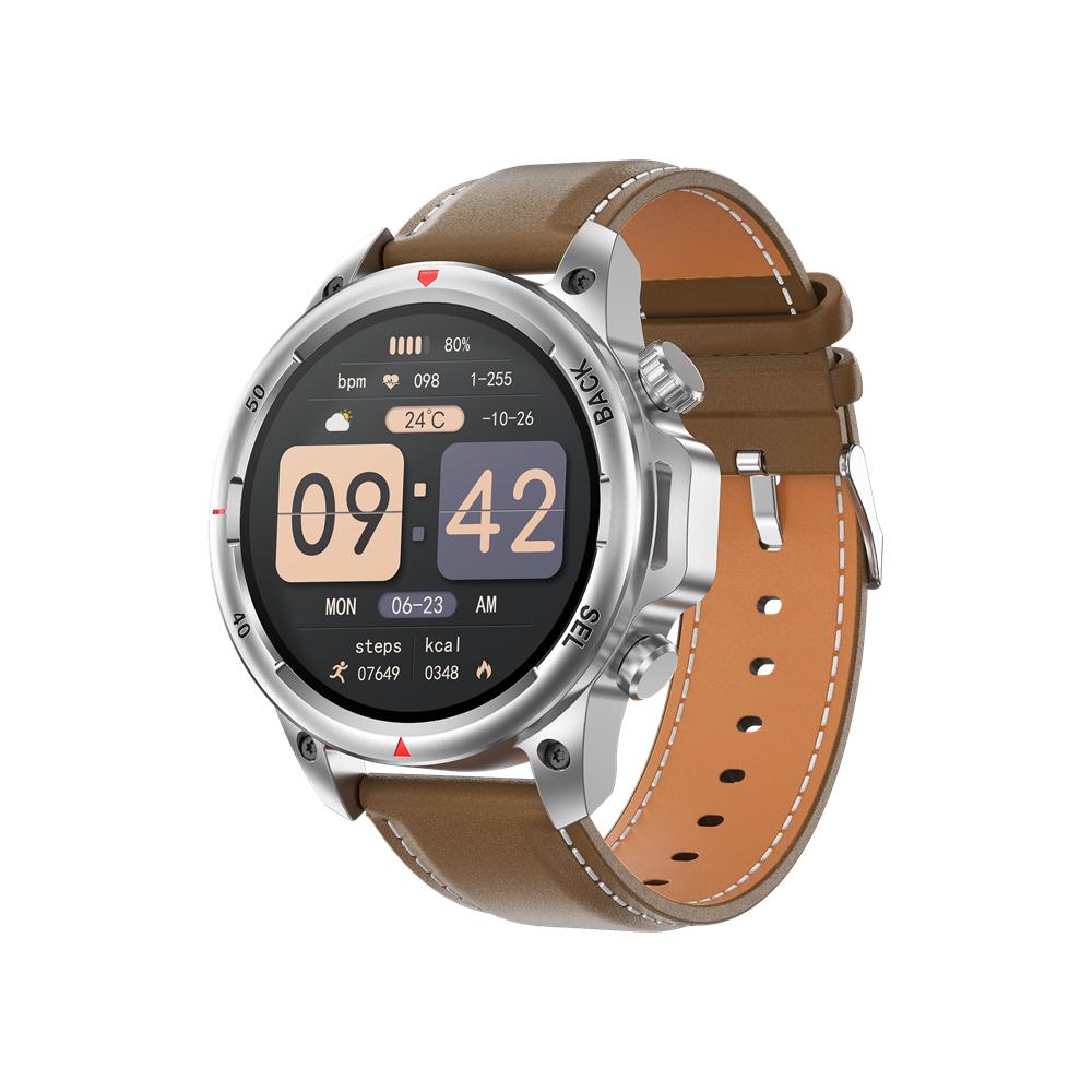 Neue 1,53" Bluetooth Anruf Smartwatch Gesundheitsmonitor mit Taschenlampe Kompass NFC 400mAh Outdoor Herren Smartwatches für IOS Android