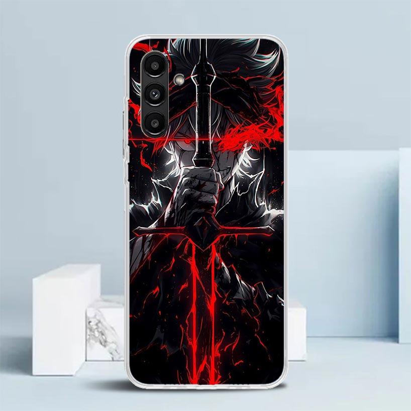 Black C-Clovers Anime Phone Case For Samsung Galaxy A17 A37 A57 A16 A15 A14 A13 A56 A55 A54 A53 A36 A35 A34 A33 A26 A25 A24 A23