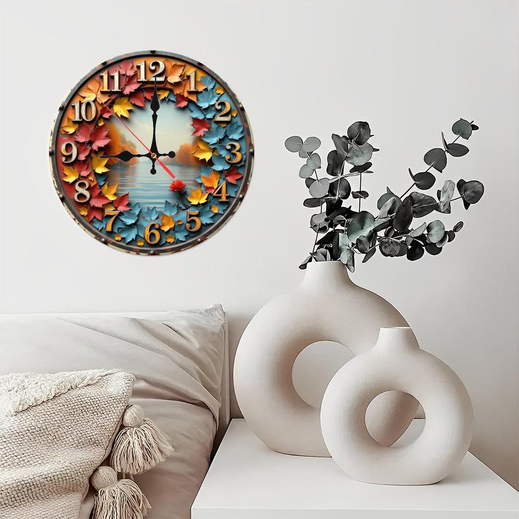 Silent Operation 25x25cm Wood Wall Clock with Sweep Second Hand