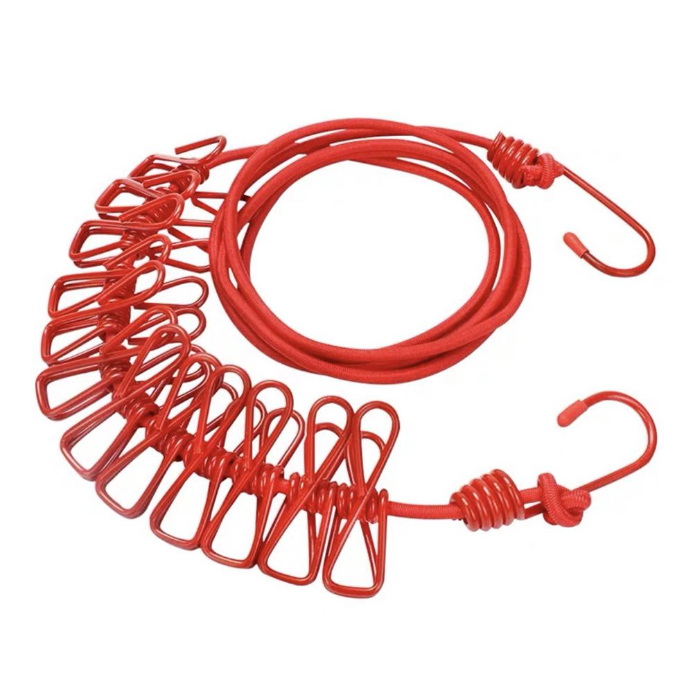 Retractable Portable Clothesline For Travel, Clothing Line With 12 Clothes Clips, Indoor Laundry Drying Line, Outdoor Camping