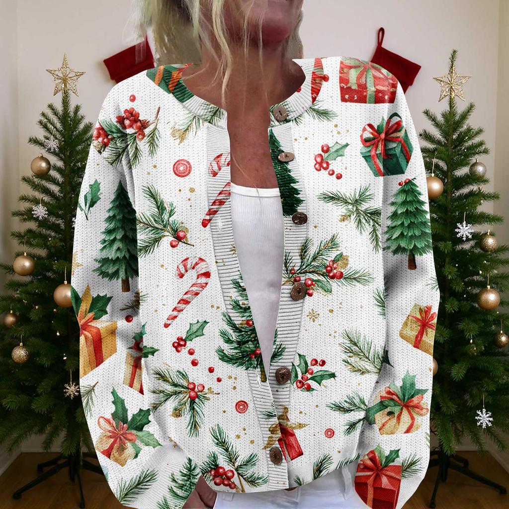 Women'S Christmas Sweater Cute Fun Christmas Sweater Fall And Winter Long Sleeve Knitted Sweater