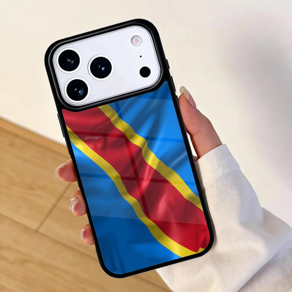 Congo Democratic Republic Flag Mobile Phone Case for IPhone 17 AIR 16pro Max 15 14 13 12 11 Bumper Cover