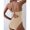 2026 New Swimwear Solid Color Flesh-covering Personalized Women's One-piece Bikini Swimsuit for Women
