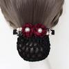 Pearl for Stewardess Nurse Flower Hairnet Women Spring Clip Mesh Snood Korean Style Headwear
