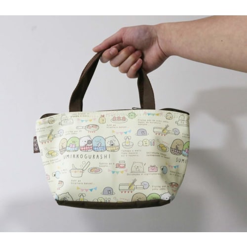 Asahi Koyo Sumikko Gurashi Insulated Lunch Tote Bag, Beige, 16cm High X 28cm Wide X 10cm Deep, with Ice Pack Storage Pocket, Aluminum Vacuum Interior,