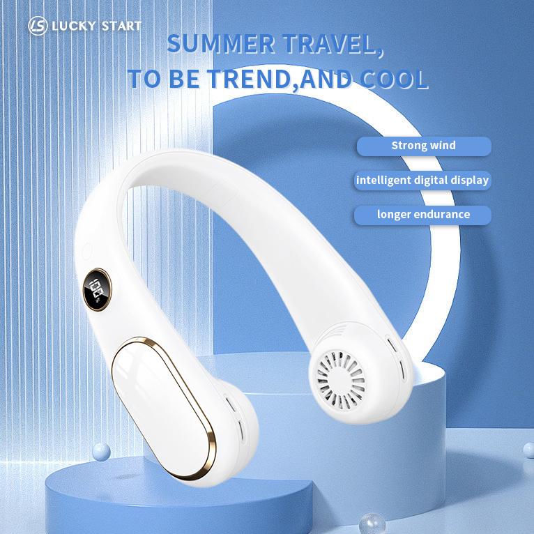 

2024 Новый носимый шейный вентилятор Портативный кондиционер Перезаряжаемый безлопастной вентилятор с регулируемым направлением ветра под углом 45° для улицы