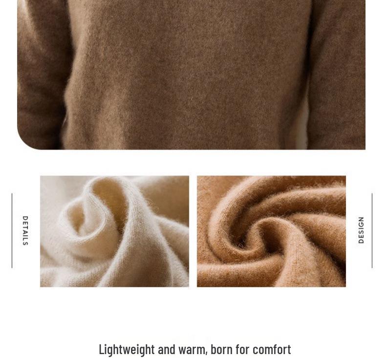 Cashmere Autumn/Winter Half-High Neck Women's Classic Loose Pullover Sweater