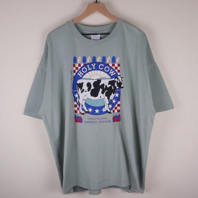 Vintage 90s Holy Cow Dairy Milk Shirt Single Stitch Adult 2XL 27x29.5 Unisex T-Shirt