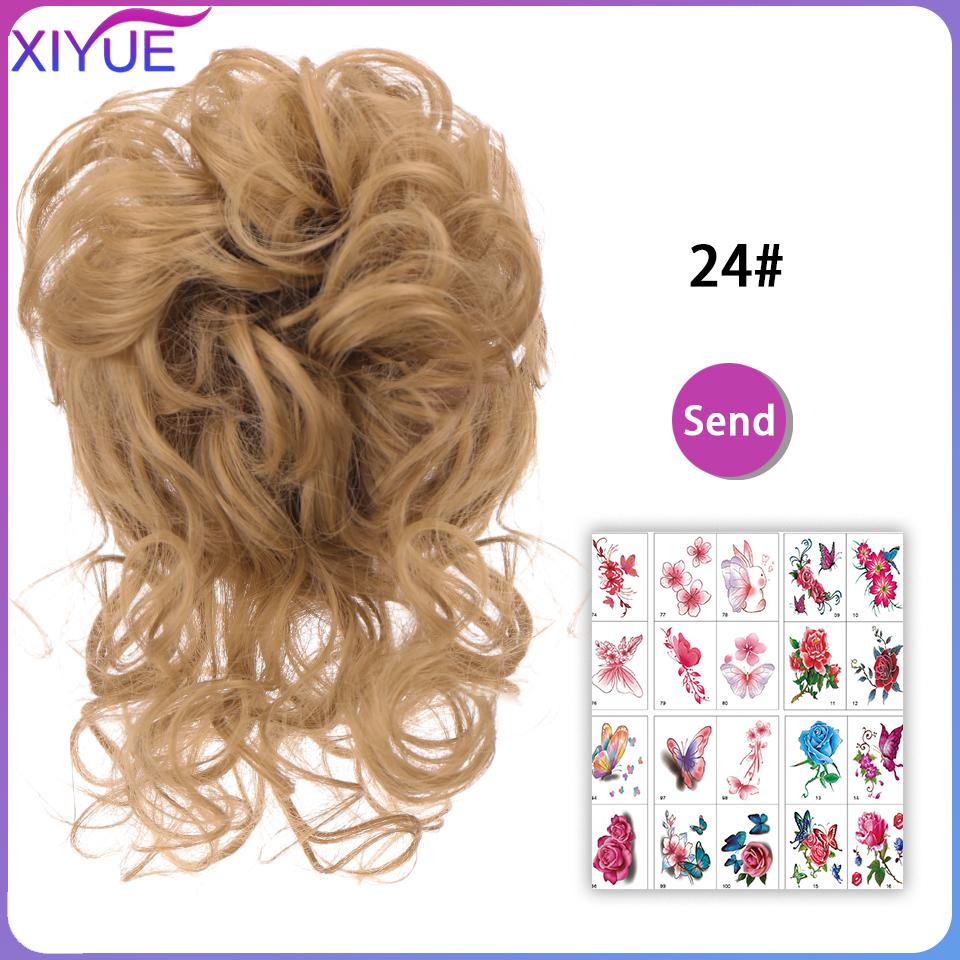 Kudrnaté donutové drdolové příčesky Syntetické ombre elastické updo drdoly Nadýchané rozcuchané rozcuchané drdoly do vlasů pro ženy sponky do vlasů hnědé