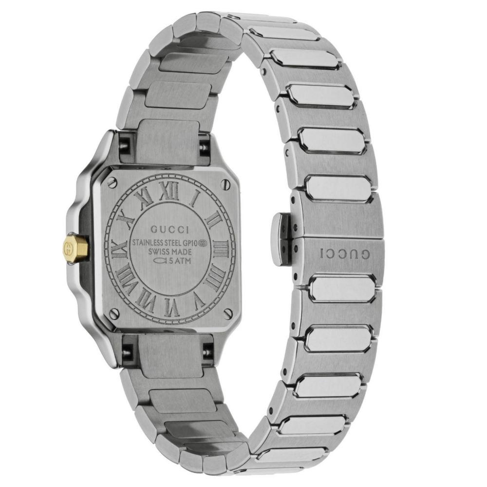 Gucci YA166503 G-Flat Silbernes Zifferblatt Damenuhr