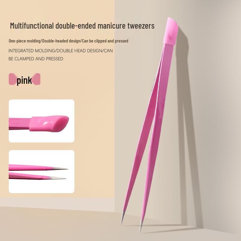 

Double-Headed Tweezers and Silicone Stick for Nail Stickers - Japanese Manicure Tool