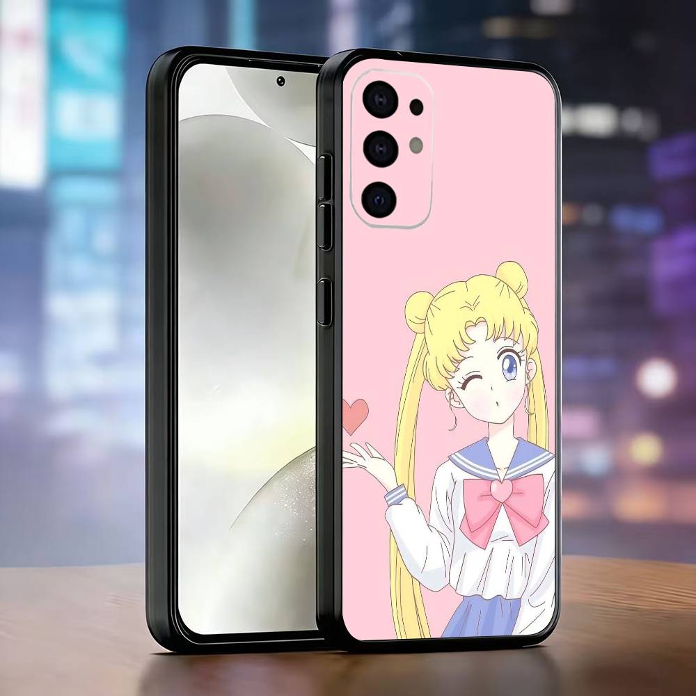 Cartoon S-Sailor M-Moons Phone Case For Samsung S25,S24,S21,S22,S23,S30,Ultra,S20,Plus,Fe,Soft Silicone Black Cover